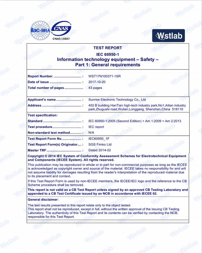ICE model C Test report